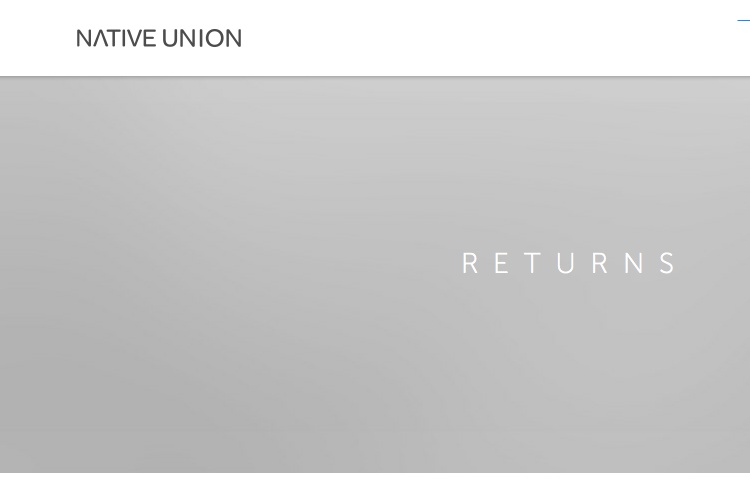 Screenshot of Native Union Returns